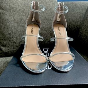 Bebe silver/clear sandals